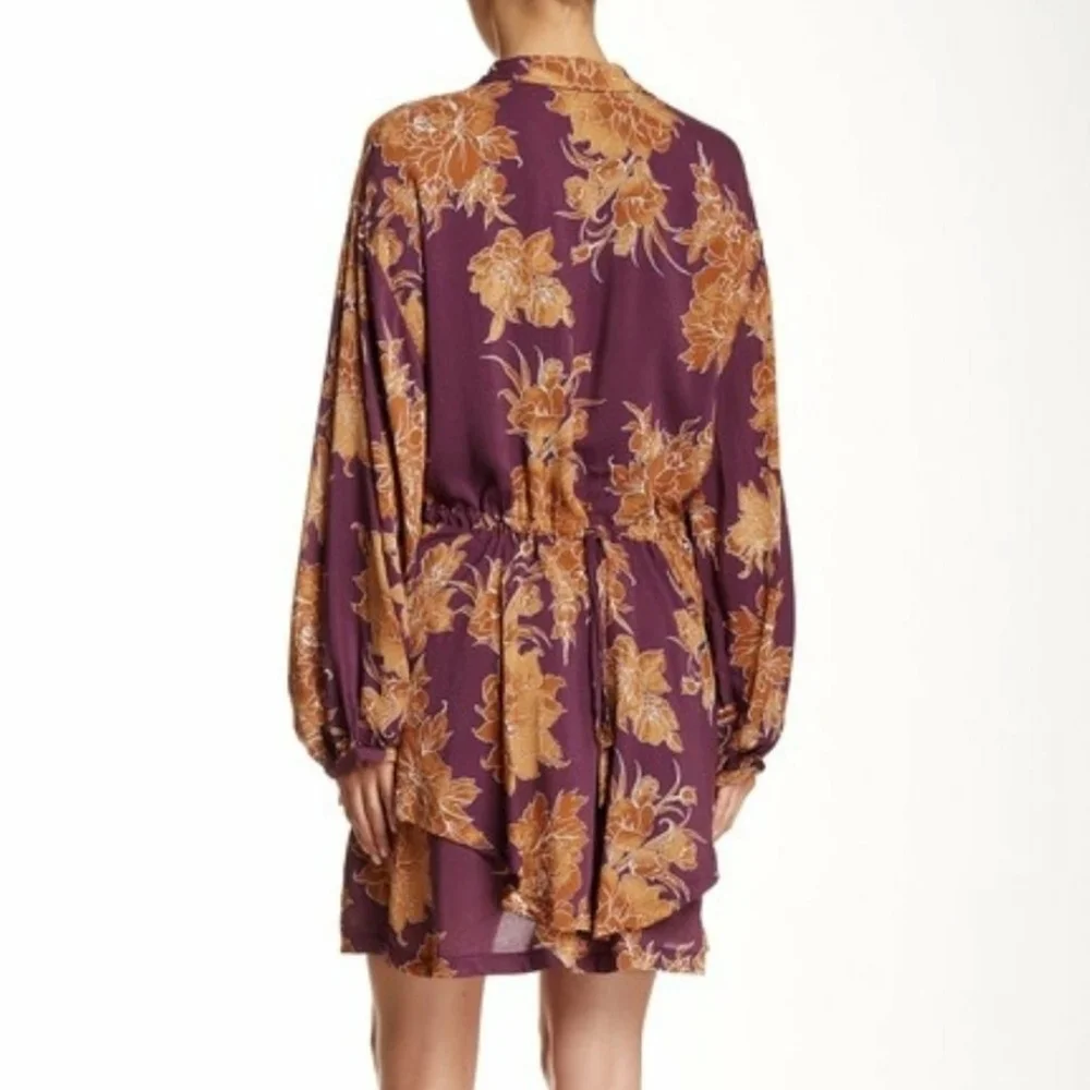 Free People Shake It Printed Mini Dress Tunic Berry Combo Boho Womens Medium M - Picture 2 of 12